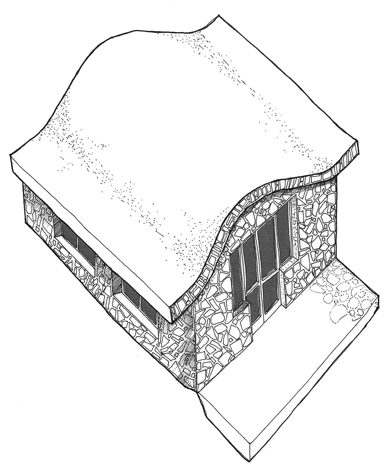 Axonometric of a hut