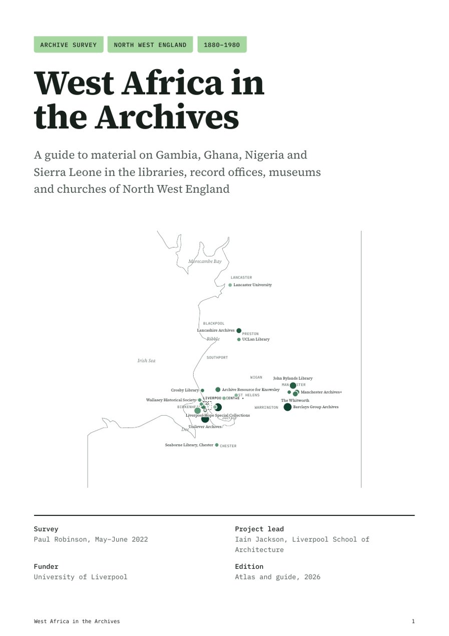 Cover of West Africa in the Archives: a guide